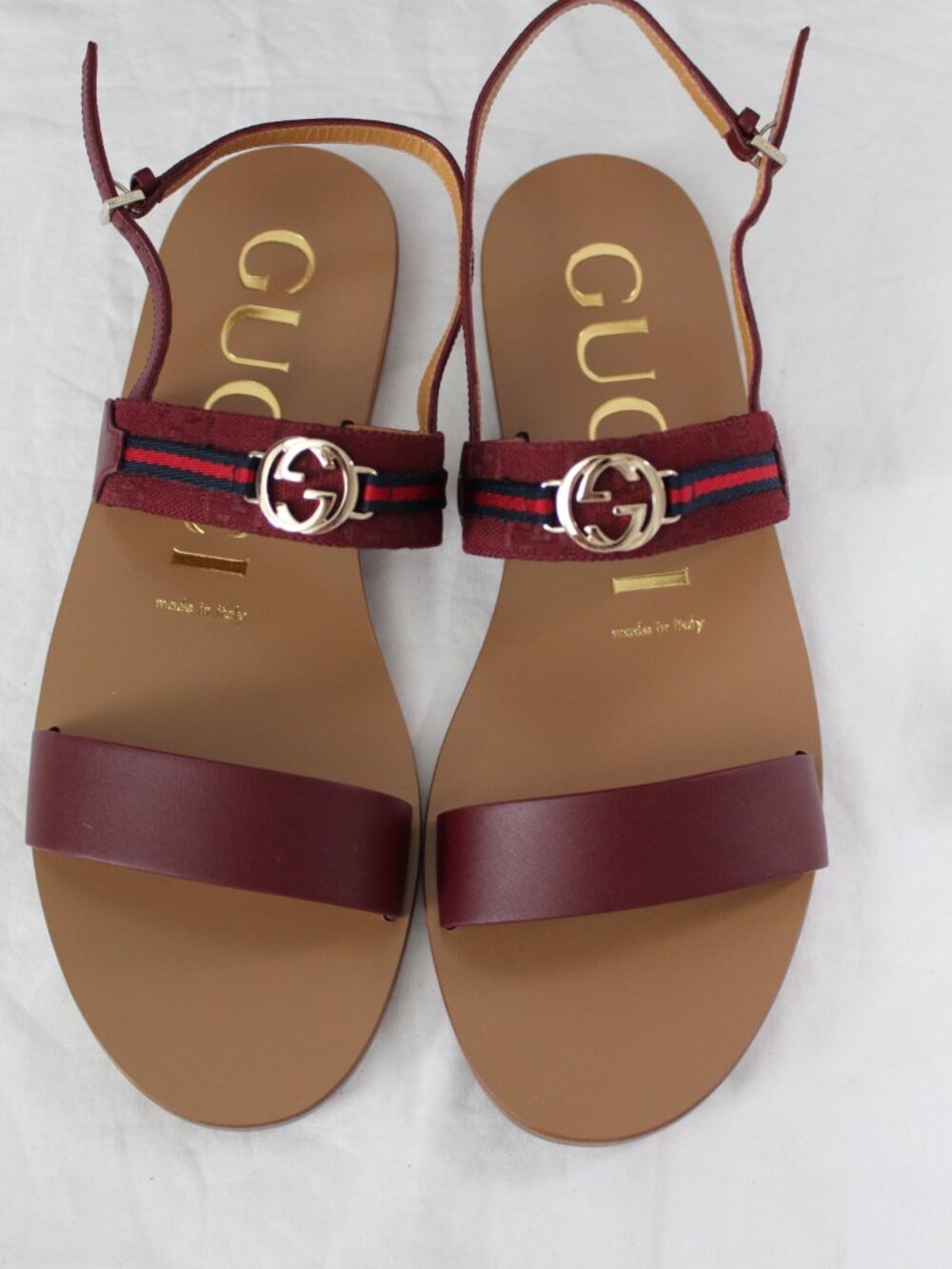NWB Gucci Interlocking GG Slingback Sandals Flats 39.5 832447